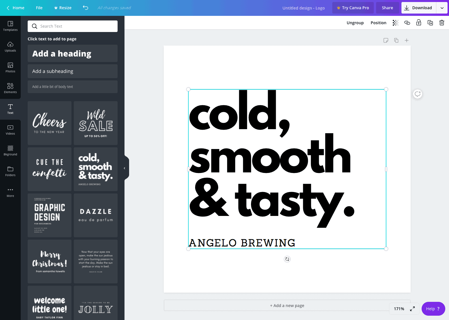 Canva Text Logo