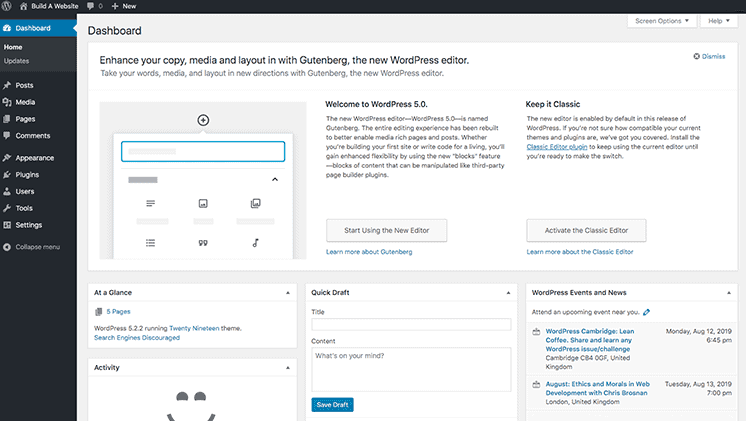 WordPress Dashboard