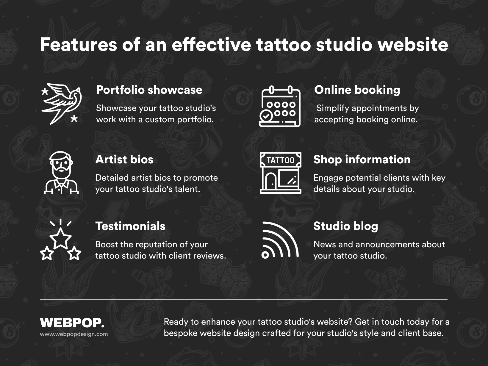 Tattoo Artist Web Design - Infographic