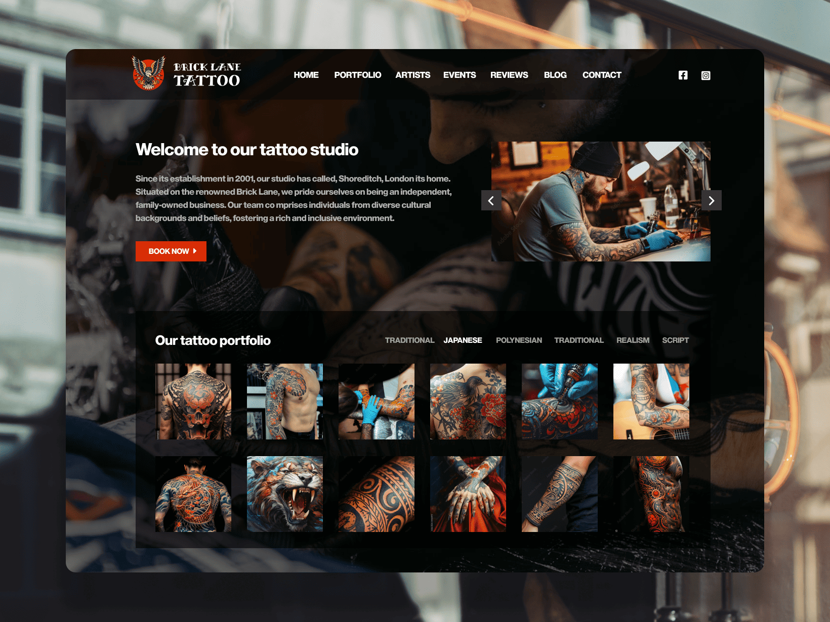 Tattoo Studio Website Design