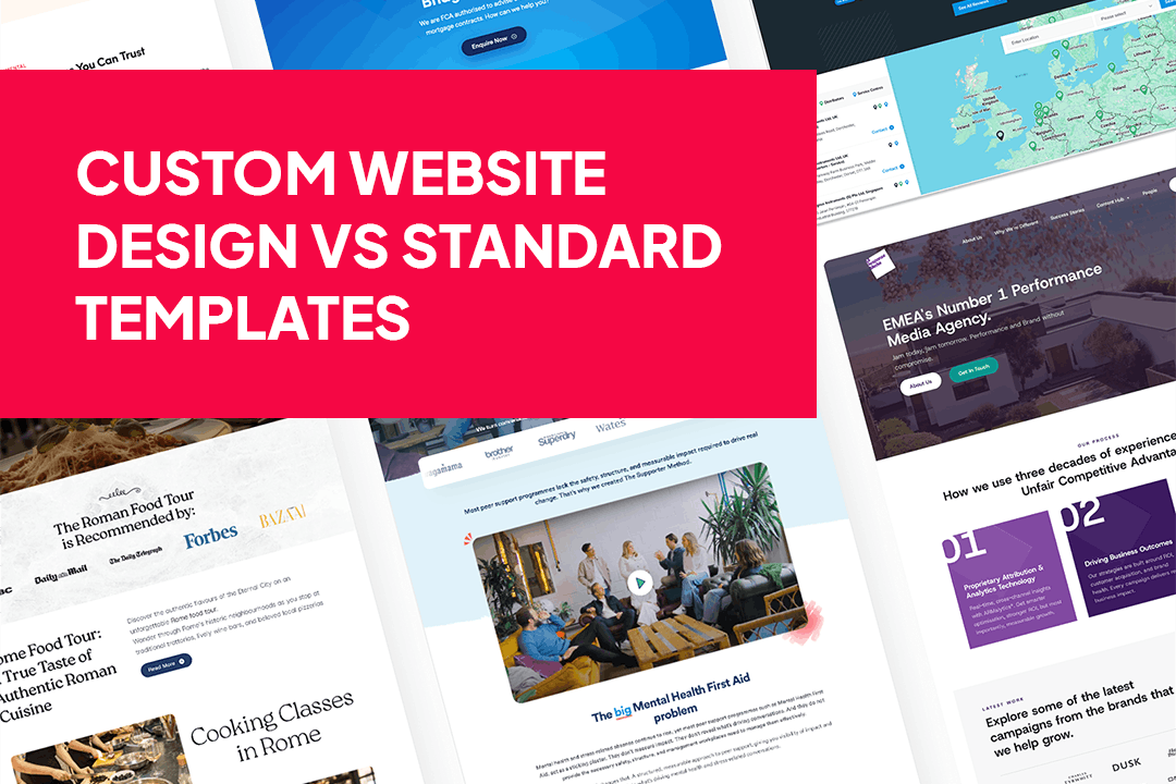 Custom web design compared with website templates for business websites