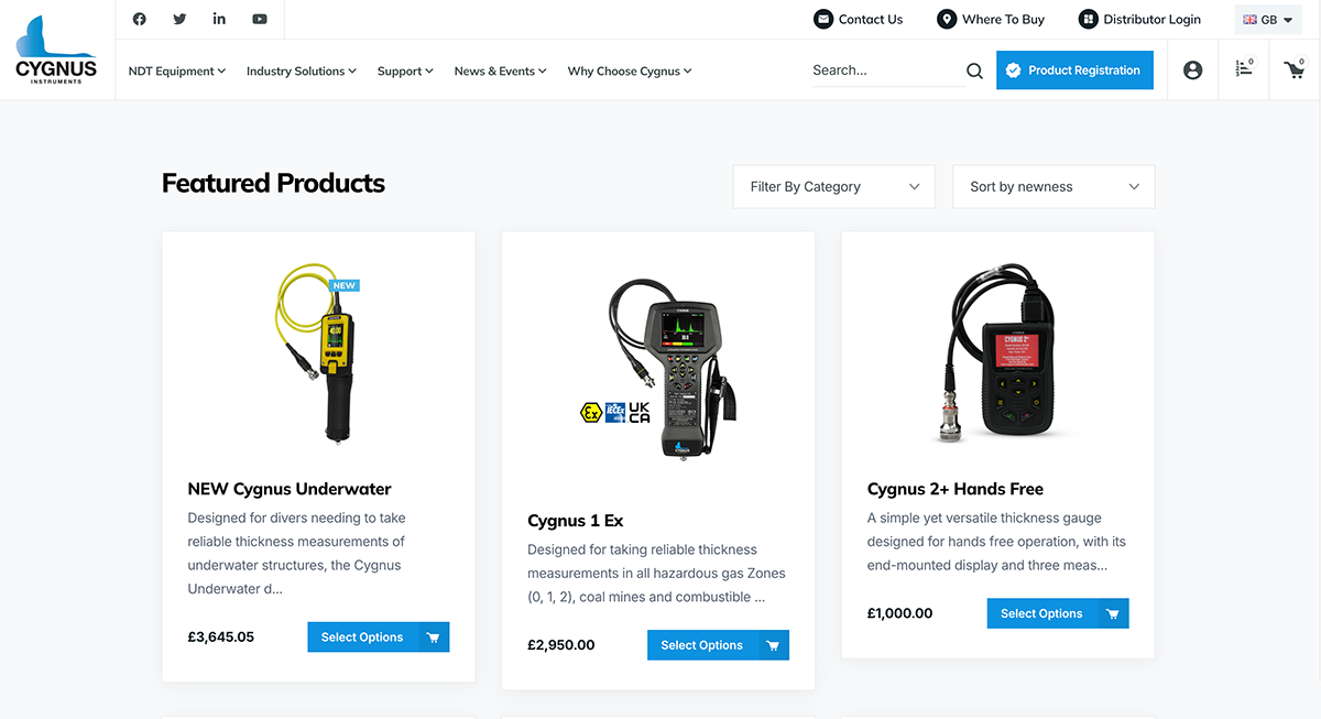 Cygnus Instruments WooCommerce distributor portal and quotation system