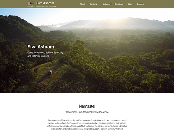 Minimalist landing page for spiritual retreat in Costa Rica