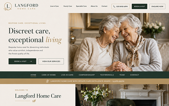 Private Home Care Website Layout