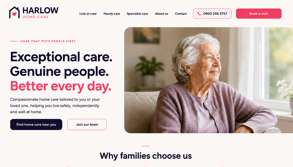 Care Provider Lwebsite Mockup Ui