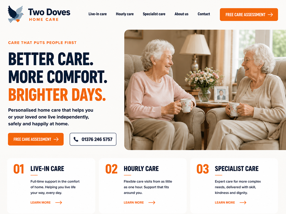 Home Care Company Website Design