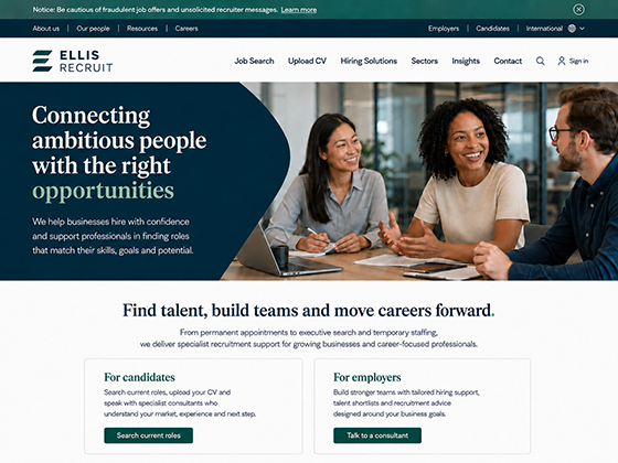 Recruitment Agency Home Page Design