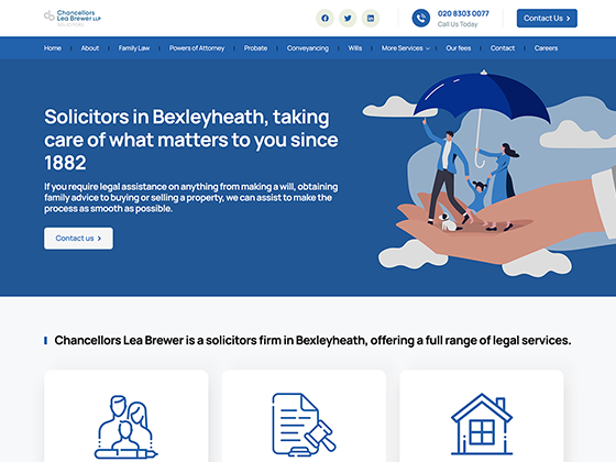 London solicitors website design with full legal services, fees navigation and clear contact routes
