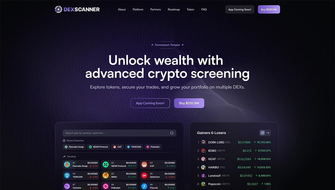 Website design for market intelligence platform